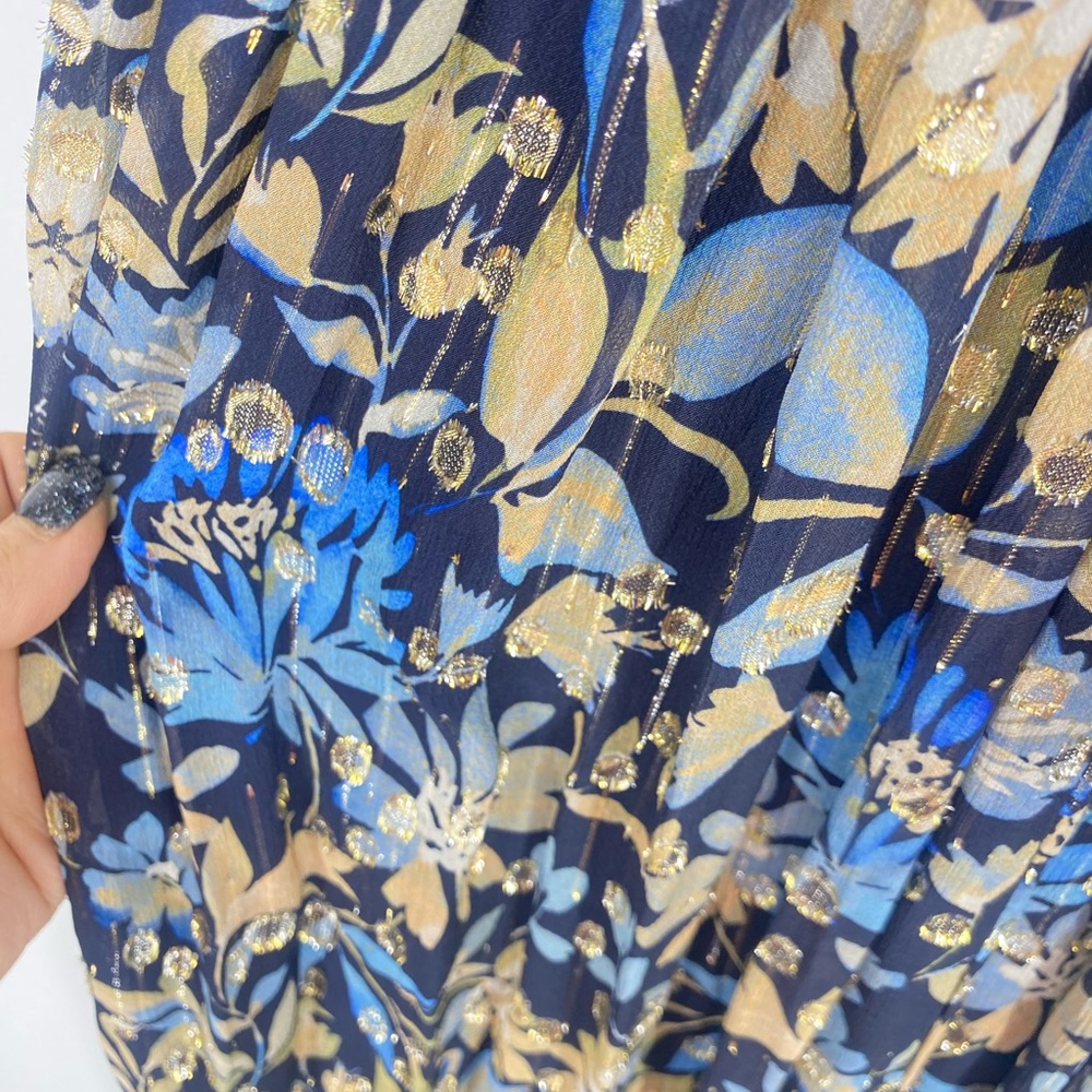 Monique Lhuillier Blue Bell garden short sleeve maxi. Perfect condition! - Picture 5 of 9